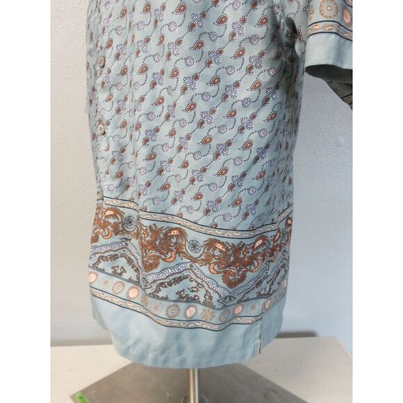 Mens Colowear Train Ticket Short Sleeve Button Front Paisley Shirt Size XL India - Picture 11 of 12